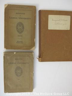 Collection of 1922-23 Lehigh University Registers and college notebook