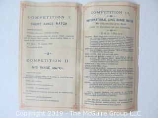 Phamplet:  "Programme of the Grand Rifle Contest"; 1876;  under the auspices of the Centennial Commission and the NRA