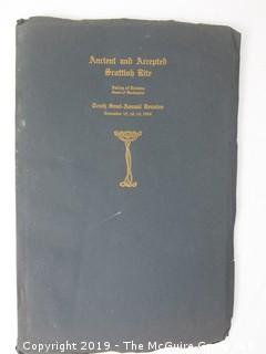 Ancient and Accepted Scottish Rite of Freemasonry (32); Valley of Tacoma, Orient of Washington; Tenth Semi Annual Reunion; 1908