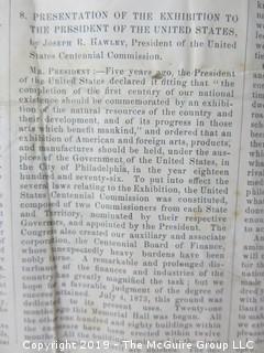 1875 Letter to General Jos. R. Hawley asking him to preside over the Centennial Exhibition in 1876, Philadelphia; and the opening program