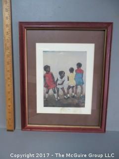 Framed print of children playing 