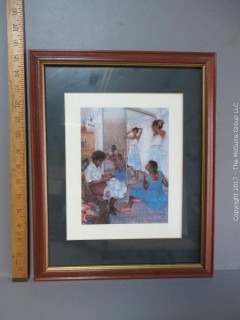 Framed print of family gathering at home 