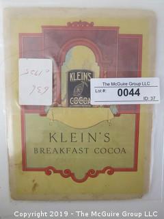 1925; Klein's Cocoa