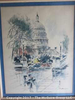 Framed print of the U.S. Capitol; 18 x 24"