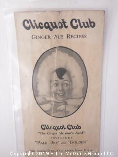 c 1920's; The Clicquot Club Co. Ginger Ale