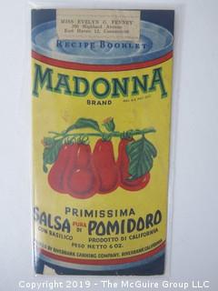 1938; Madonna Brand Tomato Paste