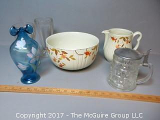 Collection of Ceramic and Glass Servingware, including "Hall" bowl and pitcher