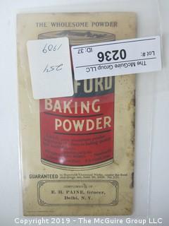 1909; Rumford Baking Powder