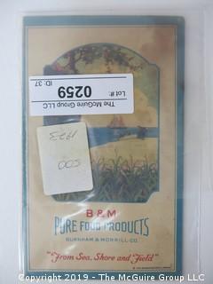 1923; B & M Pure Food Products