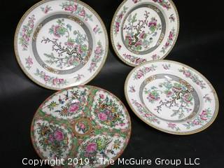 Collection of Minton Plates (4 of 7 have chips) and 1 Chinese Hand Painted Decorative Plate 