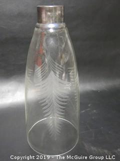 Tall Etched Glass Lamp/Candle Shade