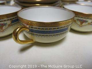 (23) pieces of B&G Limoges China sold by L. Bernardaud & Co; 11 cups and 12 saucers  