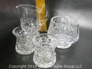 Collection of Waterford Clear Cut Crystal including Pitcher 