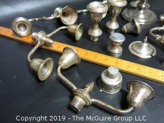 Collection of Sterling Weighted Candleabra and Candlesticks; 200 g of sterling and 2680 grams of sterling weighted 