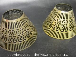 Pair of Pierced Lamp Shades 