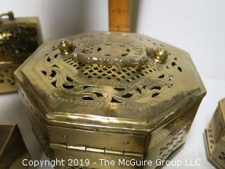 Collection of brass keepsake boxes