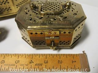 Collection of brass keepsake boxes