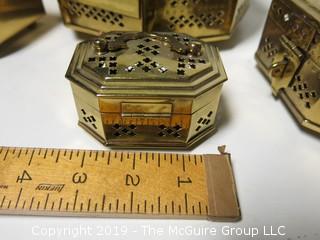 Collection of brass keepsake boxes