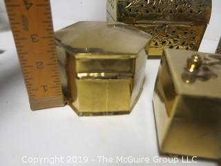 Collection of brass keepsake boxes