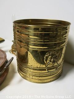 Collection of brass and copper; including "Coke" Bottles