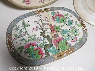 (3) Large Hand Painted Ceramic Platters 