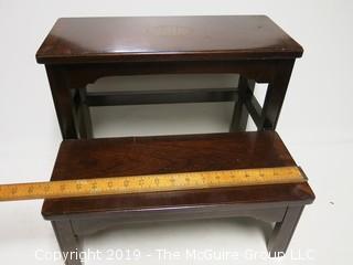 Pair of Matching Councill Craftsman Library Steps with Inlay