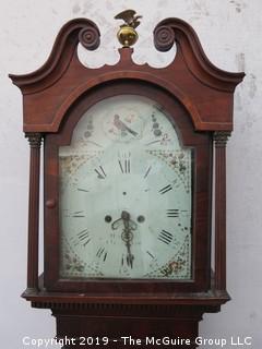 8 day English Walnut Longcase Clock with White Painted Dial, circa 1770-1870; marked "J. Turnworth, Nottingham; includes weights - no pendulum.  88" tall (Description altered March 26 @ 11:45am ET)