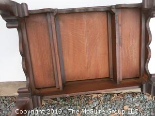 English bookmatched walnut veneered Lowboy with Inlay, dovetailed drawers and Cabriole Legs (Dimensions: 20" deep x 30"wide x 27" Tall) 