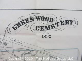 1892 Map of Greenwood Cemetery; Brooklyn; with accompanying family correspondence 