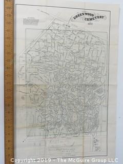 1892 Map of Greenwood Cemetery; Brooklyn; with accompanying family correspondence 