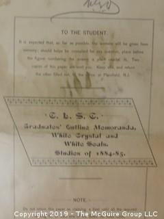 Old Paper: 1880's Chatauqua: Coursework Materials for Correspondence Courses.  See the many photos.  