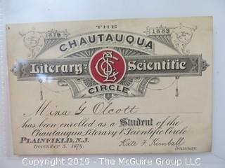 Old Paper: 1880's Chatauqua: Coursework Materials for Correspondence Courses.  See the many photos.  