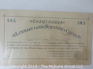 Old Paper: 1880's Chatauqua: Coursework Materials for Correspondence Courses.  See the many photos.  