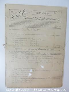 Old Paper: 1880's Chatauqua: Coursework Materials for Correspondence Courses.  See the many photos.  