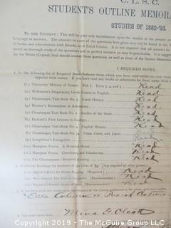 Old Paper: 1880's Chatauqua: Coursework Materials for Correspondence Courses.  See the many photos.  