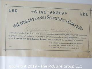 Old Paper: 1880's Chatauqua: Coursework Materials for Correspondence Courses.  See the many photos.  