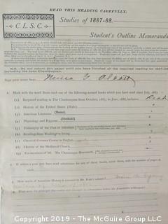 Old Paper: 1880's Chatauqua: Coursework Materials for Correspondence Courses.  See the many photos.  