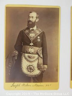 Photos of photos of 32 degree Free Mason's from 1872 collection of Mr. Hedrick (Description altered March 26 at 12:35pm ET)