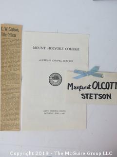 Graduation of Mary Olcott Stetson from Mt. Holyoke College 