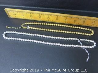 (2) sterling beaded necklaces