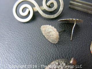 Collection of Sterling jewelry including 3 pins and 1 ring