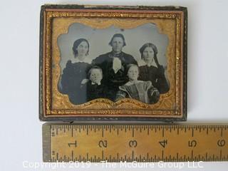 Quarter-plate Ambrotype photograph of family in traditional case (Description altered: March 25, 2:04pm)