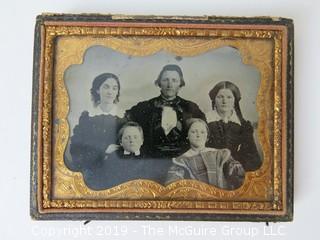 Quarter-plate Ambrotype photograph of family in traditional case (Description altered: March 25, 2:04pm)