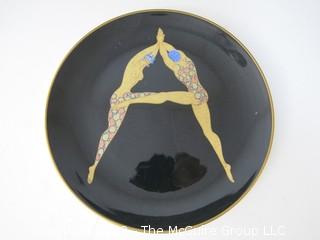 Japanese Fine Bone China; Hand Painted; by Erte; 8 3/4" diameter 