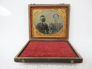 Sixth-plate Ambrotype photograph of siblings in traditional case;  (Description altered: March 25, 2:04pm)