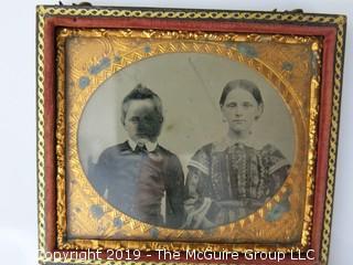 Sixth-plate Ambrotype photograph of siblings in traditional case;  (Description altered: March 25, 2:04pm)