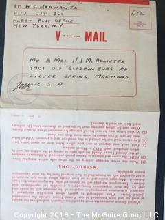 Collection of Ephemera including (2) WW II Ration Books, V-Mail, 1927 car expenses and M-C Mt. Holyoke bulletin