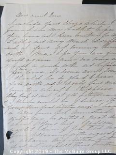 Collection of hand written family letters, including 1867 