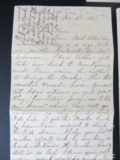 Collection of hand written family letters, including 1867 