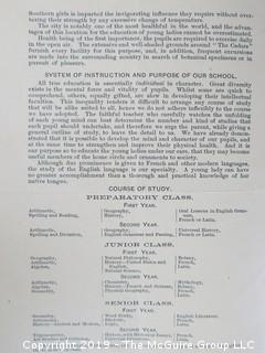 Collection of ephemera including brochure advertising "The Cedars - A Select School For Young Ladies and Little Girls; on the Heights of Georgetown, WDC; and 1873 wedding invite